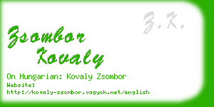 zsombor kovaly business card